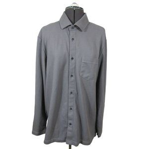 Paul Fredrick gray jersey knit button‎ front shirt